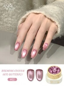 annies 1件/6件装 12克 彩色透明玻璃珠猫眼凝胶指甲油套装，可卸UV半永久磁性LED凝胶指甲油，可用于个人冬季美甲沙龙