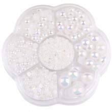 AB Colors, 5000pcs/1Box, 2MM-10MM,7 Sizes Mixed, Nice Flatback Half Round Pearls Rhinestones, Multi Colors Crystal Gems Non HotFix DMC Jewelry Beads Stones Diamond 3D Pattern Design Accessories Glitter Manicure Decal Decorations For Clothes,Bag,Shoes,Cups,Phone Covers,Handicrafts,Diy Trim. - Multicolor - View 31