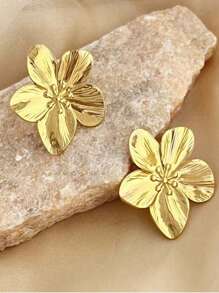 1 Stück einfacher & stilvoller Titanstahl Blumen und gefalteter Öffnungsring, lässiger Ring Schmuck für den täglichen Gebrauch, Valentinstag, Muttertag, Geschenk für Mutter