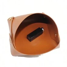 1PC Nordic Style PU Leather Storage Tray, Desktop Storage Tray, Jewelry And Cosmetics Key Storage Tray, Living Room Snack And Fruit Tray