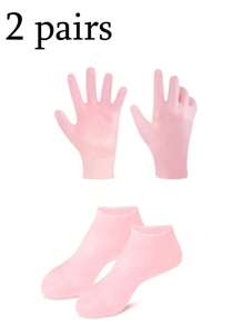 4pcs/Set Silicone Hand And Foot Moisturizing And Soothing Set, High Elasticity Compression Reusable Wraps To Apply Aloe Vera Gel, Moisturizer, Cream, Essence For Soft Skin (4/2/1pc) - Multicolor - View 14