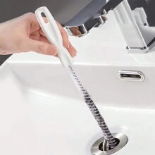 1pc Pipe Clearing Tool, Kitchen Sink Drain Cleaner, Hair Removal And Clogged Cleaning Tool - White - View 8