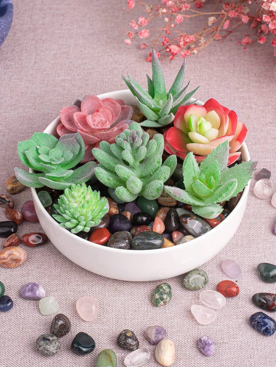 透明石英疗愈水晶石套装 - 72 件，0.5 英寸天然抛光石，用于疗愈、冥想、灵气、脉轮、制作和装饰