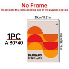 1/3 件包豪斯抽象插画海报，中世纪现代抽象几何帆布墙艺术，当代印刷复古展览海报装饰，家居墙壁桌面装饰配件，理想房间美学装饰墙艺术适用于客厅、厨房、餐厅无框 - 彩色 - 查看 15