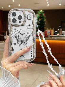 Artistic Cream Wavy Edge, Oil, Crescent Moon, Butterfly, Beaded Handmade Bracelet Print Protective Phone Case Compatible With IPhone 16,16 Pro, 16 Plus, 16 Pro Max, 15 Pro Max, 15, 15 Pro Max, Apple P13, P14, P11, P12, XS, XR, 7/8P, 7/8 GES2, A50, A12, A32, A52, A72, A51, A21S, A13, A14, S22 Ultra, S23, A33, A53, S20 FE, Redmi 11 Youth, 12 Pro, 12, 12X, Note 11, 9A, 9C, Poco X3 NFC, Redmi 10, Redmi 9, 12C, Note 11 Pro, Redmi 10C, Note 8 Pro Phone Case Cover - Multicolor - View 5