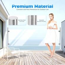 "90cm Stainless Steel Railing Post - End Post, 304 Stainless Steel Engineering Posts For Glass Balustrades, Shopping Mall Stair Railing Handrails" - Silver - View 5