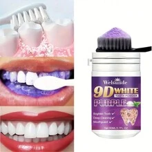 9D 紫色牙粉 男女深层清洁粉 小苏打深层清洁抛光牙膏 清新口气，让牙齿每天更亮 让您的笑容更加灿烂 便携式旅行配方 - 彩色 - 查看 6