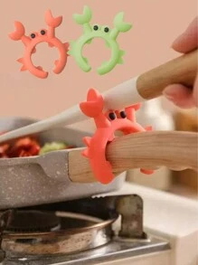 1pc Silicone Spatula Holder, Crab Shaped Kitchen Stove Splash Guard Ladle Stand, Cooking Utensil Organizer Rack, Movable Pot/Ladle Shelf, Suitable For Most Pots & Ladles