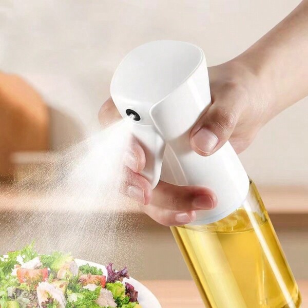 1 pièce Vaporisateur d'huile, Vaporisateur d'huile de cuisine transparent, Vaporisateur d'huile pour barbecue extérieur, Bouteille en verre avec vaporisateur, Bouteille d'huile antiadhésive, Vaporisateur de brouillard d'huile transparent pour usage domestique