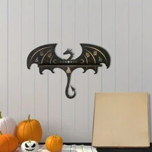 Gothic Dragon Wall Shelves Witchy Wood Display Rack Floating Design Unique Home Decor Ideal For Books Decorations Collectibles Easy To Mount - Black - View 3