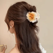 3PCS/6PCS/SET Ladies Gradient Color Flower Non-Slip Hair Claw Spring/Summer New Bohemian Style Suitable For All Hair Sizes And Lengths Holiday Gift Holiday Travel - Multicolor - View 7