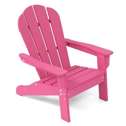 Lifezeal Kids Adirondack Chair With High Backrest Armrests Fire Pit Chair For Kids Ages 3-8 Brown/White/Pink/Turquoise