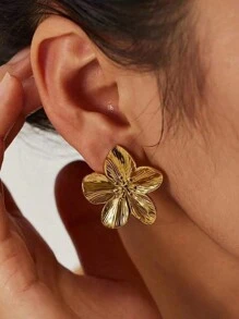 1 Stück einfacher & stilvoller Titanstahl Blumen und gefalteter Öffnungsring, lässiger Ring Schmuck für den täglichen Gebrauch, Valentinstag, Muttertag, Geschenk für Mutter