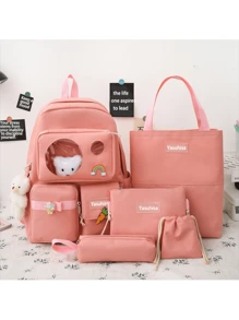 YASUHISA Campus Backpack Supplies Schoolbag Double Shoulder Bag - 彩色 - 查看 4