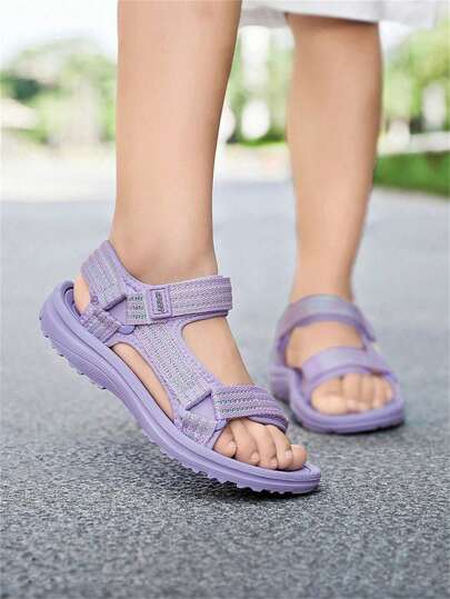 全新时尚儿童凉鞋，女童运动凉鞋露趾轻便透气女童凉鞋，花园凉鞋儿童沙滩凉鞋