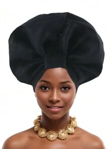 1pc Fashionable Wedding Veil Turban Hat, Muslim Headscarf