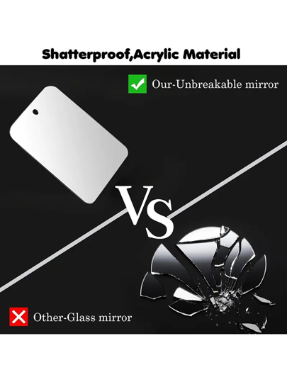 Shatterproof Acrylic Bathroom Mirror, Fogless Shaving Spiegel Men, Suction Cup Hang Wand Mountable Home Best Birthday Graduation Back To School Room Supplies view 5