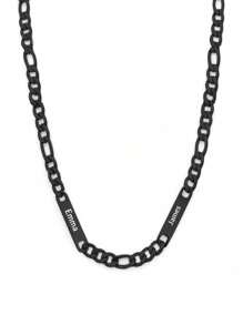 Individuell gravierte Halskette aus Edelstahl mit mehreren Namen für Herren, personalisierte Namensbar-Halskette mit Kette für Väter, Geschenk zum Vatertag, Weihnachten, Thanksgiving, Partys, Jahrestag, Abschluss, Silber, Stilvoll, Farbig, Vintage, Unisex, Hipster, Einfach, Personalisiert, Einzigartig, Ideale Geschenke für ihn, Ideale Geschenke für sie, Sie, Freund, Freundin, Vater, Mutter, Familie, Freunde, für Jahrestage, für Geburtstage, für Abschluss, für Prom, für Partys, Damenketten
