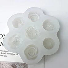 1个3D玫瑰牡丹硅胶模具，适用于DIY蜡烛、肥皂和树脂工艺品 - 手工水晶环氧树脂浇铸工具 - 柔韧硅胶材质 - 适合初学者和经验丰富的DIY爱好者 - DIY爱好者的完美礼物 - 無色 - 查看 4