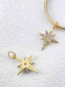 STYFNE 1 件星团许愿星星和月亮空心吊坠项链，闪亮烟花风格珠宝装饰，DIY 工艺饰品礼物，送给女朋友/最好的朋友