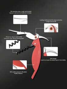 1pc Creative Parrot Stainless Steel Multifunctional Wine Bottle Opener, Suitable For Red Wine, Beer, Beverages, Home Kitchen Bar Tool, Holiday And Party Supplies - Multicolor - View 4