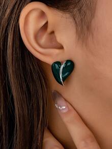 1 对时尚简约优雅心形吊坠耳环，轻盈奢华风格，风靡欧美，是情人节、妈妈、母亲、母亲节、礼物的绝佳礼物 - 愛心耳環 - 查看 12