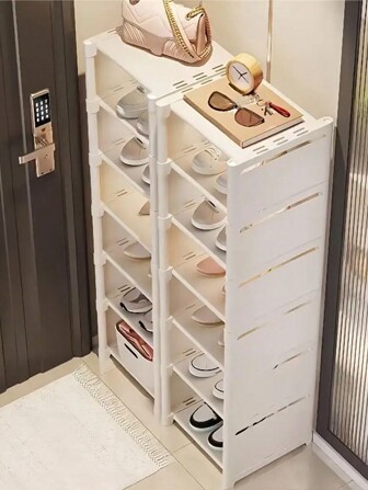 1 件 4/5/6/7/8 层节省空间多功能可折叠便携式金属鞋架，适用于宿舍、卧室、客厅、衣柜系统