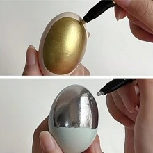 1pc Mirror Marker, 2mm, DIY Reflective Paint Pen Mirror Marker Chrome Gold And Silver Marker Signature Car Styling Art Crafts Pen Liquid Mirror Marker Silver Stone Metal Plastic Paper Model Back To School