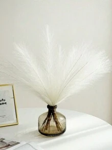 43cm/16.93inch White Faux Pampas Grass Artificial Reeds Fluffy Artificial Fake Flower Boho Decor For Wedding Party Decoration, Home Living Room Bedroom Decor, Vase Arrangement, DIY Photoshoot Props,Fake Plants,Spring, Summer, Weddings Decor,Room,Desk,Garden Decor,Room Decoration Stuff
