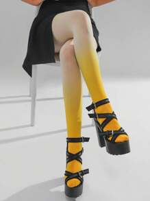 1 Pair Ombre Stockings, Nude Feeling Velvet Tights, Niche Sexy Style For Summer & Autumn/Winter - Multicolor - View 9