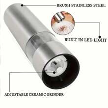 Electric Salt And Pepper Grinder Set, Battery Powered, One-Handed Operation, Automatic Pepper Grinder, Electronic Adjustable Pepper Grinder, Suitable As Kitchen Tool, Halloween/Christmas Gift