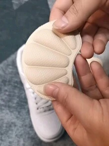 4 件装男女通用贝壳肤色鞋跟和鞋底垫，舒适防滑半码减震时尚鞋垫鞋跟垫