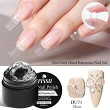 Mtssii 8ML Clear Non Stick Hand Extension Gel Nail Polish For 3D Shaping Nail Art Solid Milky Jelly Hard Gel For Fake Nail Carving Flower Nail Art Acrylic Gel Varnish Rhinestone Glue Gel Easy To Operate Manicure For Home And Slaon