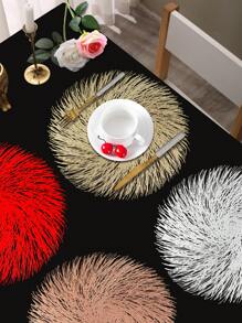 1/4/6 件 PVC 金箔网格餐垫，适用于婚礼派对餐桌装饰、节日宴会餐垫