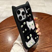 1 件猫耳设计 iPhone 11/12/13/14 Pro Max 手机壳 - 彩色 - 查看 2