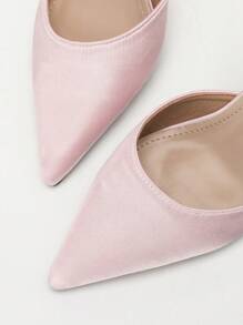 Extra brede hoge hak met puntige neus en holle roze sandalen voor dames, lente/zomer