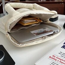 1 pièce Sac de rangement multi-couches simple de style coréen avec une forte fonctionnalité, nouvelle pochette intérieure antichoc pour iPad de 11/13/15 pouces, rangement mignon pour ordinateur portable