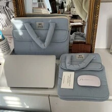1 pièce Sac de rangement multi-couches simple de style coréen avec une forte fonctionnalité, nouvelle pochette intérieure antichoc pour iPad de 11/13/15 pouces, rangement mignon pour ordinateur portable