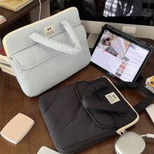 1 pièce Sac de rangement multi-couches simple de style coréen avec une forte fonctionnalité, nouvelle pochette intérieure antichoc pour iPad de 11/13/15 pouces, rangement mignon pour ordinateur portable