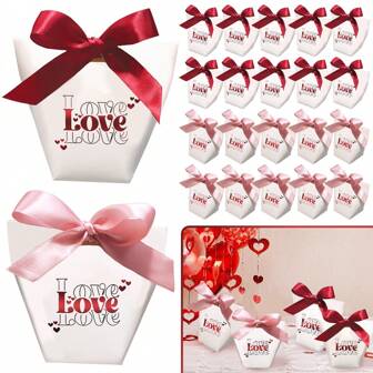 10 Pcs Mini Gift Boxes With Ribbon Cute Love Paper Treat Boxes 2 Styles Small Gift Wrapping Box For Valentine's Day Wedding Bridal Shower Party Supplies,Small Gift Box,Gift Wrapping,Gift Packaging,Gift Bags,Bridesmaid Gifts,Gift Bag, Valentine's Day,Valentines Gift Bag,My First Valentine's Day,Valentine Things,Valentines Decorations