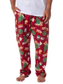South Park Mens' TV Show Stan Kyle Cartman Kenny Christmas Pajama Pants - 紅色 - 查看 1