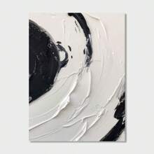 1pc Black And White Abstract Canvas Poster, Oil Painting, Flat Print, Wall Art Decoration, Living Room, Bedroom, Dining Room, Without Solid Wood Frame - Black and White - View 14