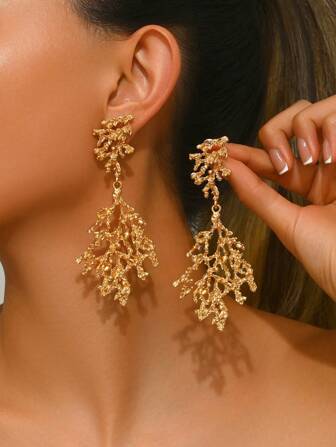 2 st. Fashionabla klassiska havsfestörhängen med fuskpärlor, inbäddade röda koraller, förgyllda koraller, krabba, sjöstjärnor, naturligt snäckskal, gör-det-själv-handgjord kombination, flera stilar tillgängliga, örhängen lämpliga för kvinnors semester, fest, skolstartssäsong, högtidsgåva