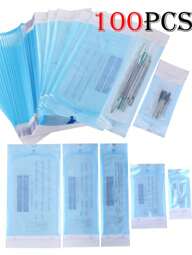 100/50/20PCS Disposable Self Sealing Bag Sterilization Pouch Bag 4Sizes Sterilization Bag For Manicure Tools Stainless Steel Drill Tweezers Scissor Nail Art Storage Supplies