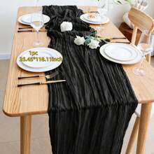 1/2pcs 90*180/300/400cm Red Bohemian Style Sheer Fabric Table Runners, Suitable For Party, Dining Table Decor, Valentine's Day, New Year, Engagement, Wedding, Shower, Birthday (Multiple Colors)