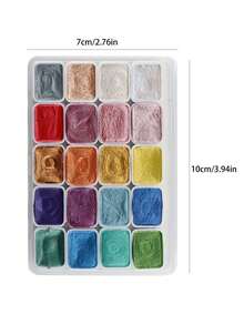 Flash Golden 20 Colors Solid Watercolor Preadolescent Glitter Paints Set Tin Box Pigment Solid Paint Set Palette For Students - Pearlescent Powder - View 3