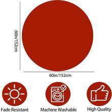 1 块涤纶圆桌布，花朵图案圆桌布，春季主题桌面装饰，非常适合户外派对、野餐、晚餐、餐厅装饰和家居装饰礼物 - 彩色 - 查看 3