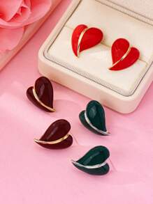 1 对时尚简约优雅心形吊坠耳环，轻盈奢华风格，风靡欧美，是情人节、妈妈、母亲、母亲节、礼物的绝佳礼物 - 愛心耳環 - 查看 4