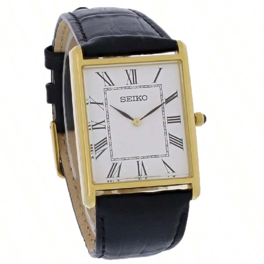 Seiko Essentials Mens Gold Tone Stainless White Dial Quartz Watch Swr052 - Clear - View 1