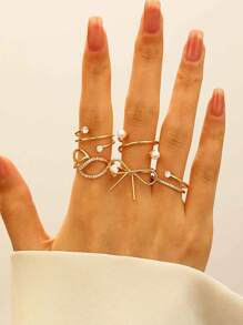 Geometric Bowknot Ring Set, Minimalist & Elegant Design, A Gift For Her